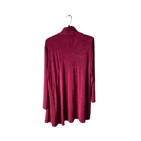 Chico's Cardigan Women's Size 2 (US 12/14) Stretchy Slinky Knit Open Front Tunic - Picture 4 of 8